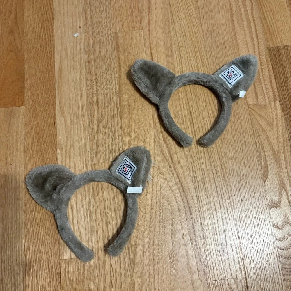 Great Wolf Lodge Wolf Ears Headband Bundle Set Gray Furry Fuzzy